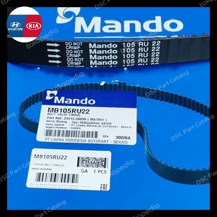 Timing Belt Hyundai Matrix Kia Rio Pride Getz 1.4 Kode Ku195