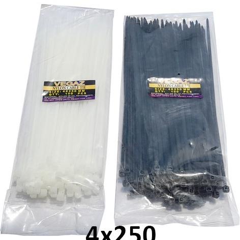 

=+=+=+] VEGAZ KABEL TIE TIES PUTIH 250MM CABLE TIE TIES WHITE 25CM (100PCS)