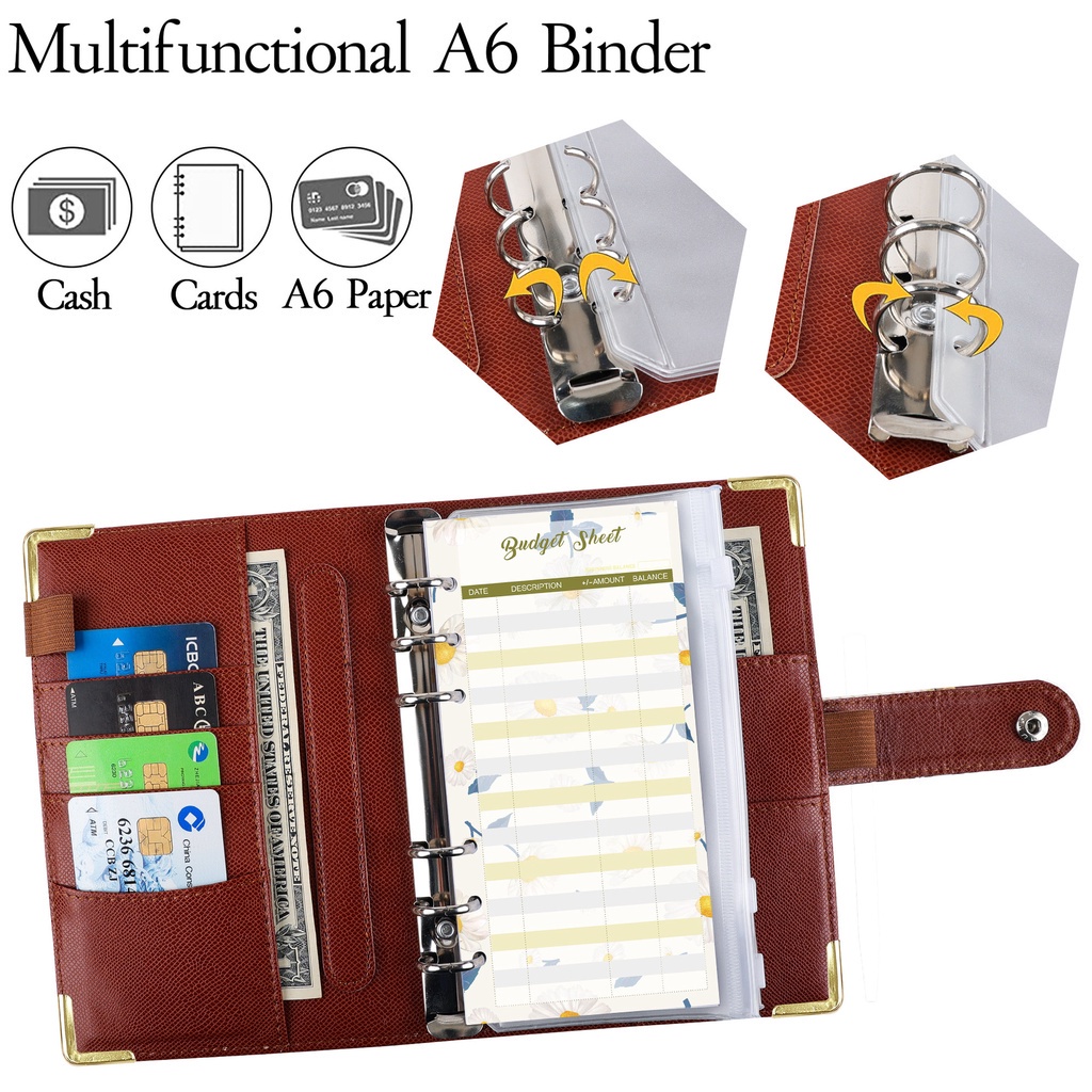 

A6 Binder Deluxe Set Butterfly Planner Dengan Ritsleting Tas Untuk Amplop Ganggaran Uang Mengatur