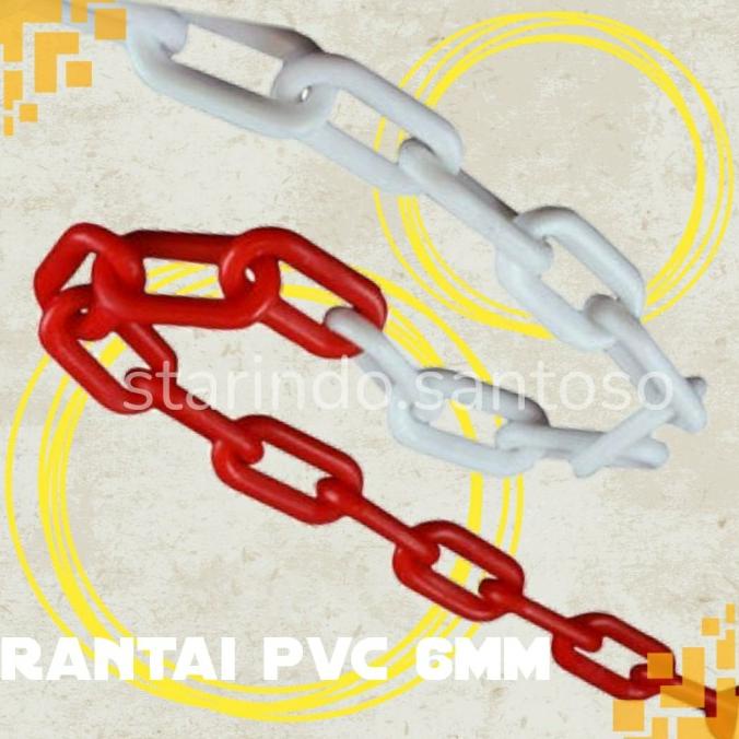 

Buruan serbu] Rantai plastik 6 mm dekorasi agustusan merah putih tali pembatas pvc