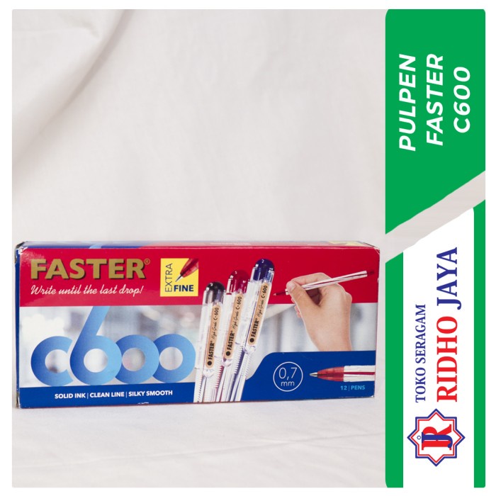 

Faster C600 0,7 mm Extra Fine 0.7 mm, Pulpen Sekolah, Pulpen Kantor