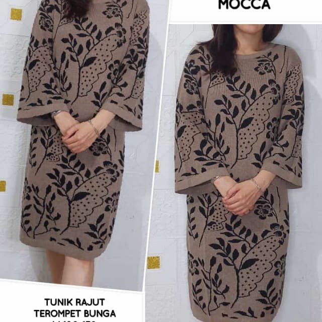 dress panjang wanita tunik rajut import
