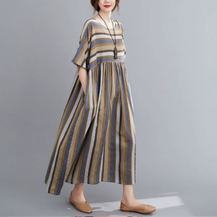 Maxi Garva Long Dress Import Baju Longgar Wanita Casual Fashion Korea