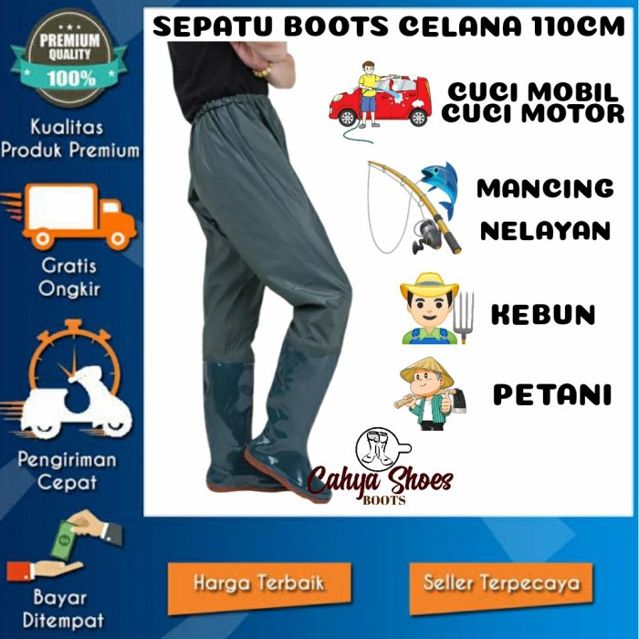 SEPATU BOOT BOOTS CELANA KARET PANJANG SAWAH MANCING KEBUN PETANI ORIGINAL