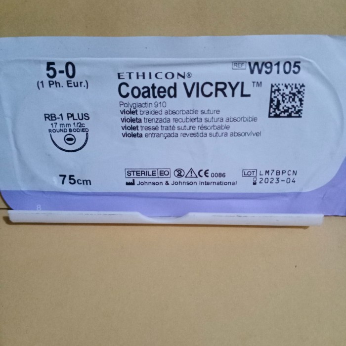 VICRYL 5/0 roundbodied W9105( PGA absorbable) -Tatasie