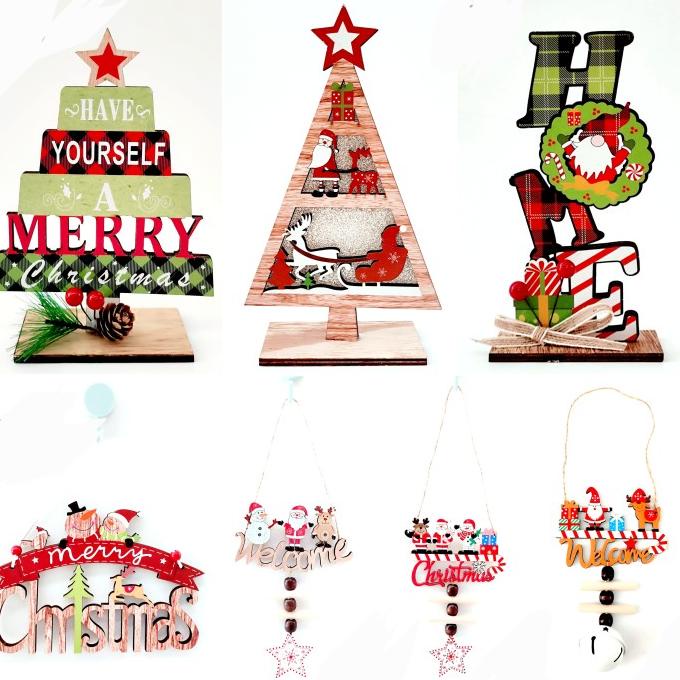 

Natal Gantungan Kayu Merry Christmas Dekor Natal Ornamen Welcome Santa Murah Original