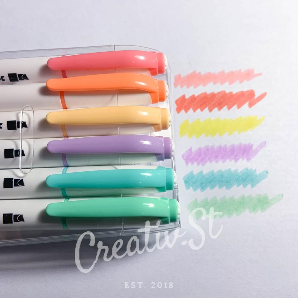 

Special Joyko Highlighter PASTEL Colour Hl 54 6 Color Penanda Buku 2 sisi ~