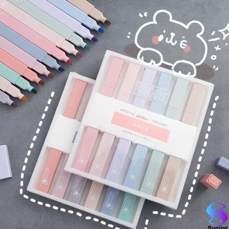 

Big Sale Stabilo highlighter pastel marker Highlighter marker Morandi color & Macron pastel double tip 6 colors !