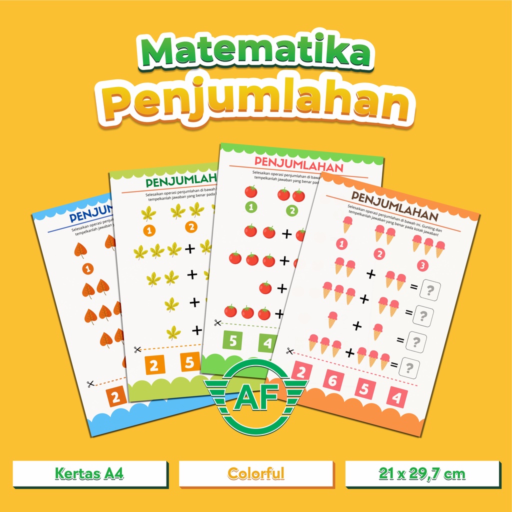 

Lembar Aktivitas Matematika Penjumlahan | Worksheet Lembar Kerja | Lembar Aktivitas Anak | Matematika | Penjumlahan