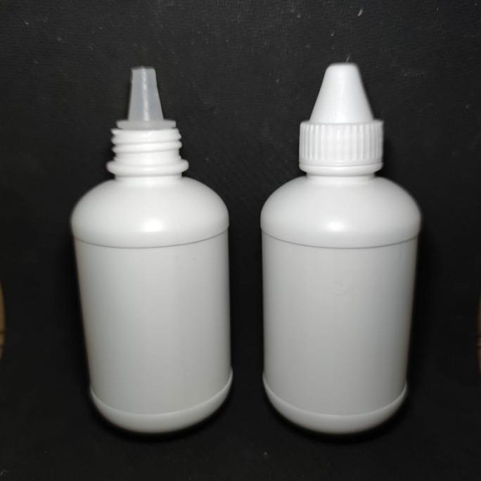 ~~~] CC botol tetes 100 ml BOLONG LANCIP plastik putih natural 100ml bening