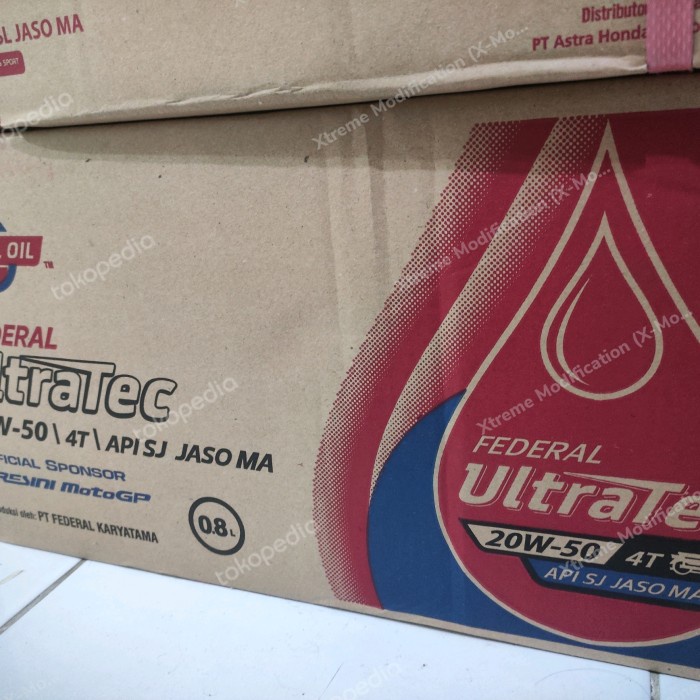 Tersedia Oli Federal Ultratec 0,8 L 1 Dus Isi 24