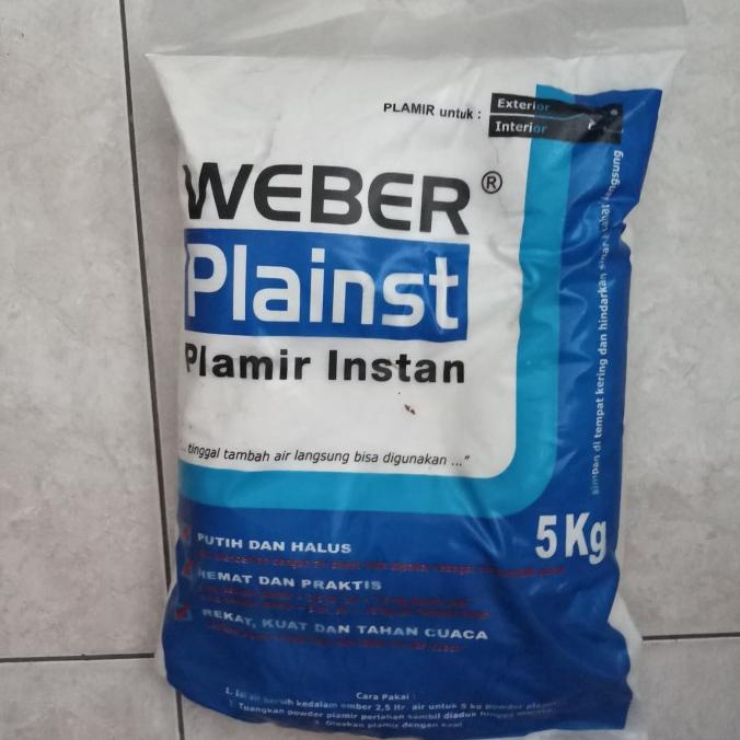 :=:=:=:=] Plamir tembok Weber plaints 5 kg. plamir instan. plamir
