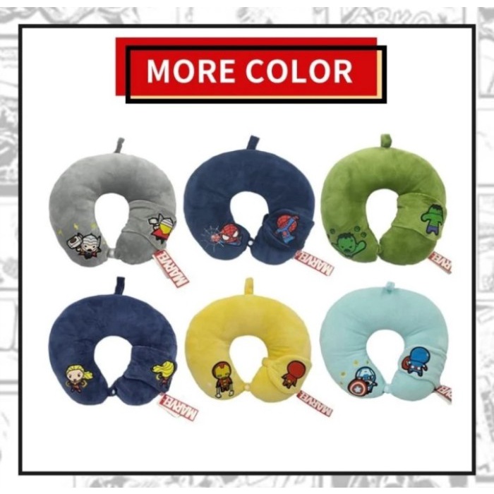Promo Bantal Leher Marvel + Penutup Mata - Miniso Marvel U Shaped Pillow