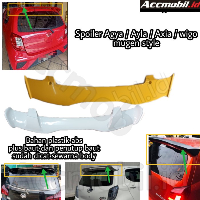 Spoiler Agya Ayla Axia Wigo Model Mugen Plastik Terbaik