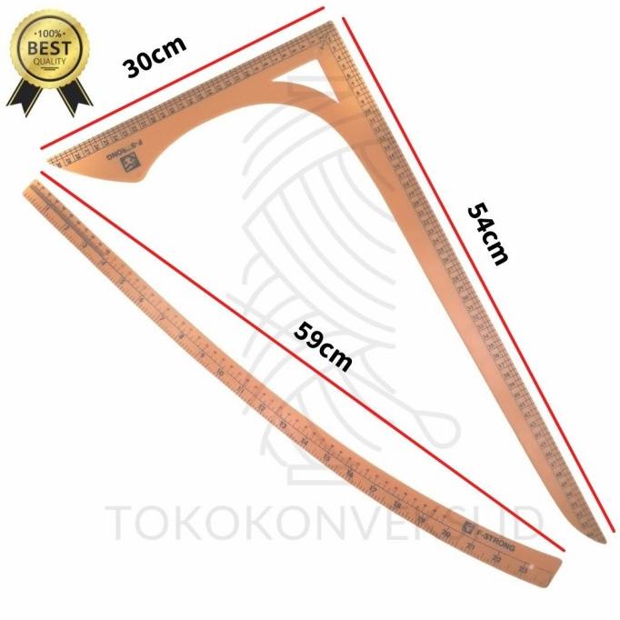 

New Sale Penggaris Pola 1 Set Siku Lengkung Merk Fs Original