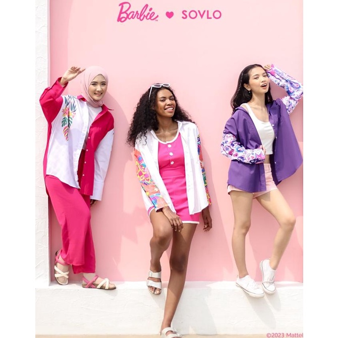 Wajikclothes Sovlo X Barbie Pretty Oversized Shirt - Kemeja Wanita Lengan Panjang Stok Terbatas