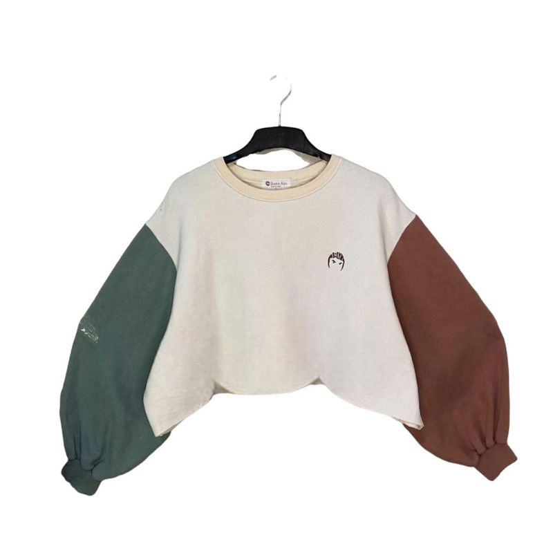 sweater tangan balon\sweater tangan balon oversize\ sweater crewneck wanita oversize
