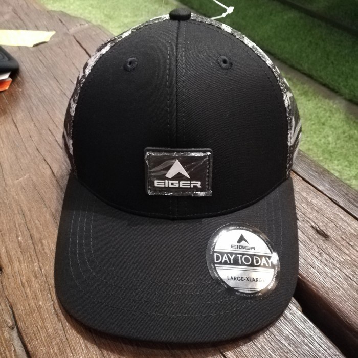 Topi Eiger X Camo Trucker Cap Black New Model 2021 BEST SELLER