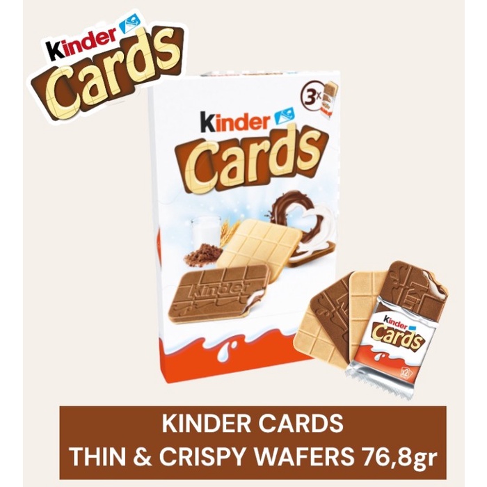 

Promo Kinder Cards 76,8 Gr Crispy Wafer With Milky & Cocoa Filling