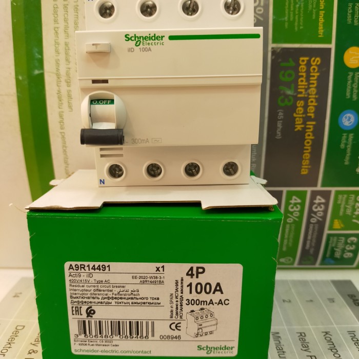 Elcb/Rccb 4P 100A 300Ma Schneider