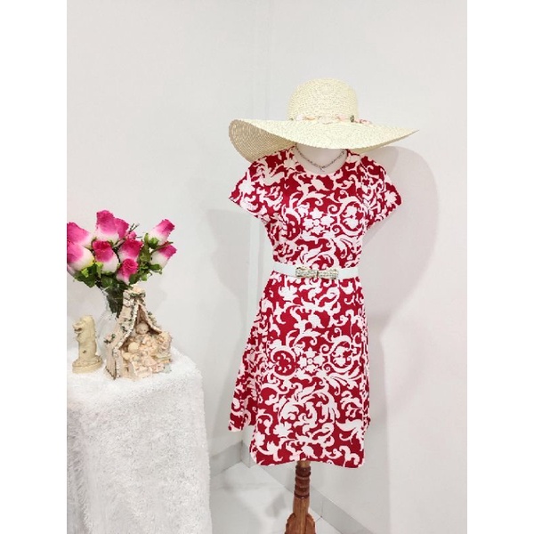 Dress Motif Batik Hoki Red KAYLIN WU