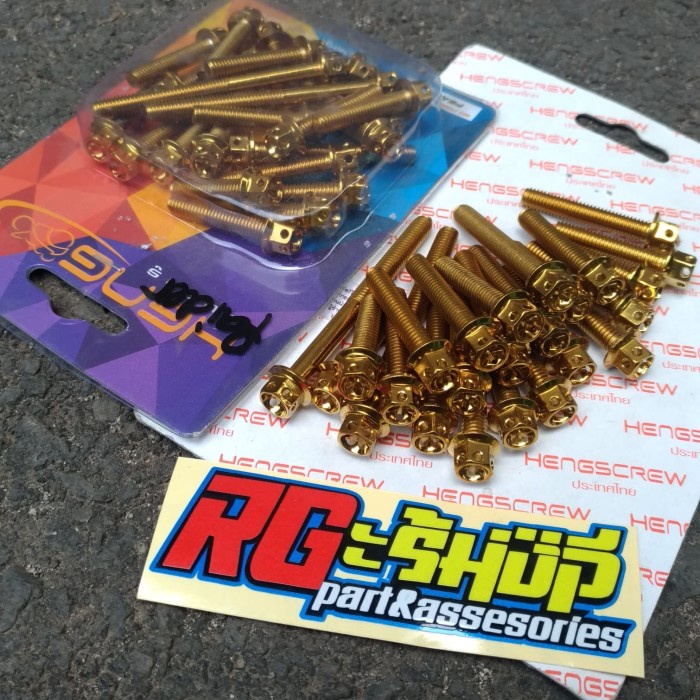✅Ori Baut Probolt Gold Flower Cover Bak/Blok Mesin Satria Fu Heng Thailand Berkualitas