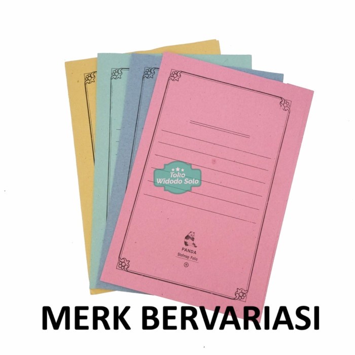 

Map Kertas Panda Hijau Biru Kuning Merah Muda Stofmap Pink 1 Buah