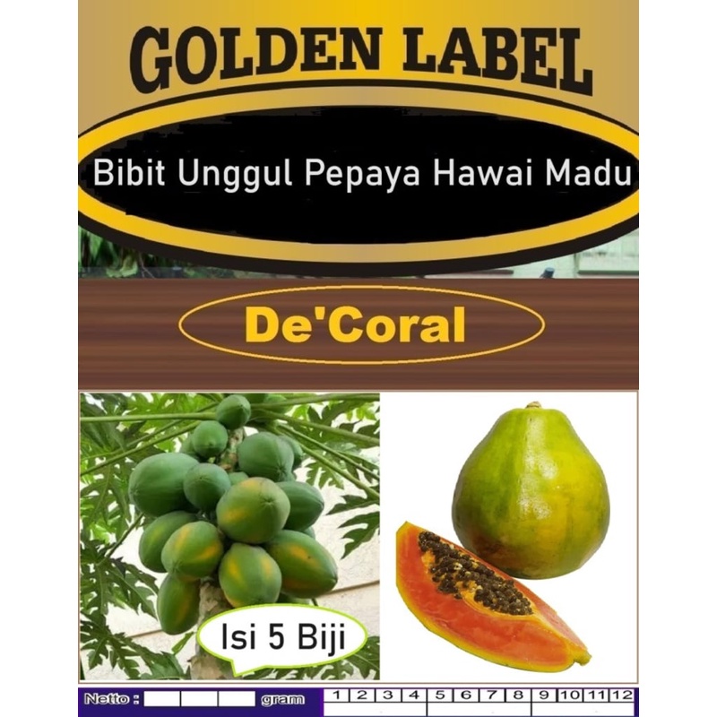 Bibit Unggul Pepaya Hawai Madu | Biji Bibit Pepaya Hawai Madu
