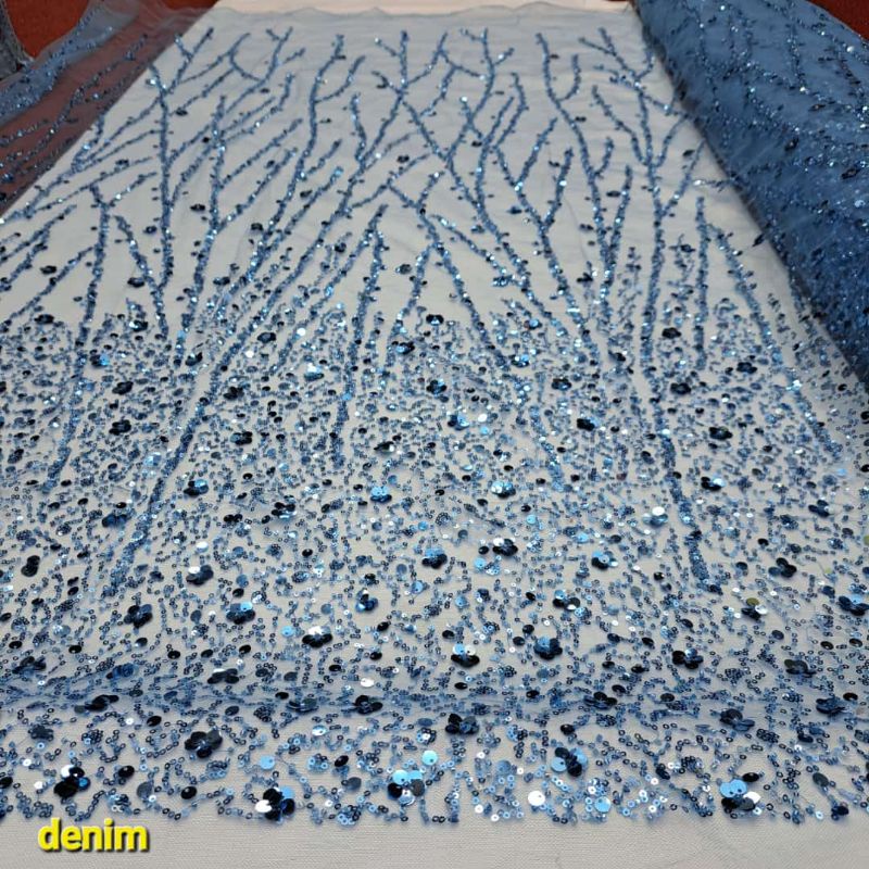 kain Tille Payet/kain Tille full Payet yg terbaru/bahan kain kebaya Tille Payet/brukat Payet mutiara