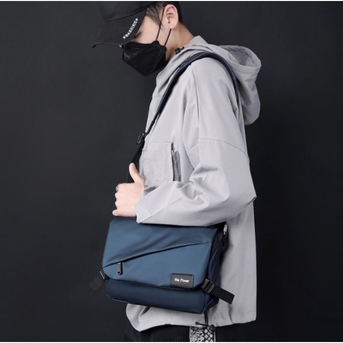 tas selempang POWER Tas Pria Slempang Anti Air Sling bag Import Tas Selempang Bahu - Biru(P0H7) tas 