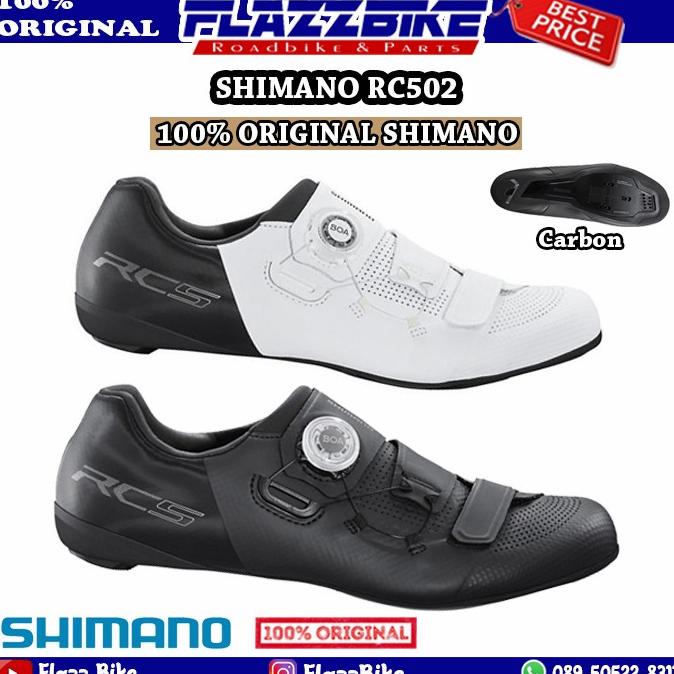 SHIMANO RC502 WIDE BLACK WHITE Sepatu Roadbike Hitam Putih RC5 RC 502