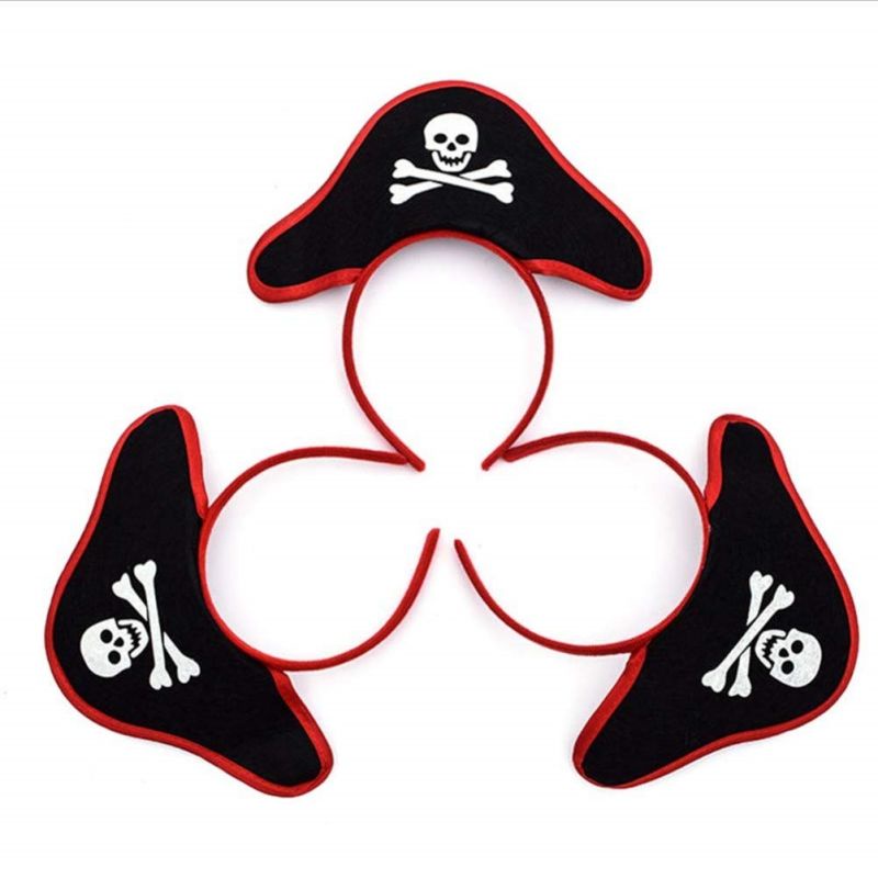 2pcs Accessories Halloween Bando Bajak Laut Cosplay Skull Topi Bajak