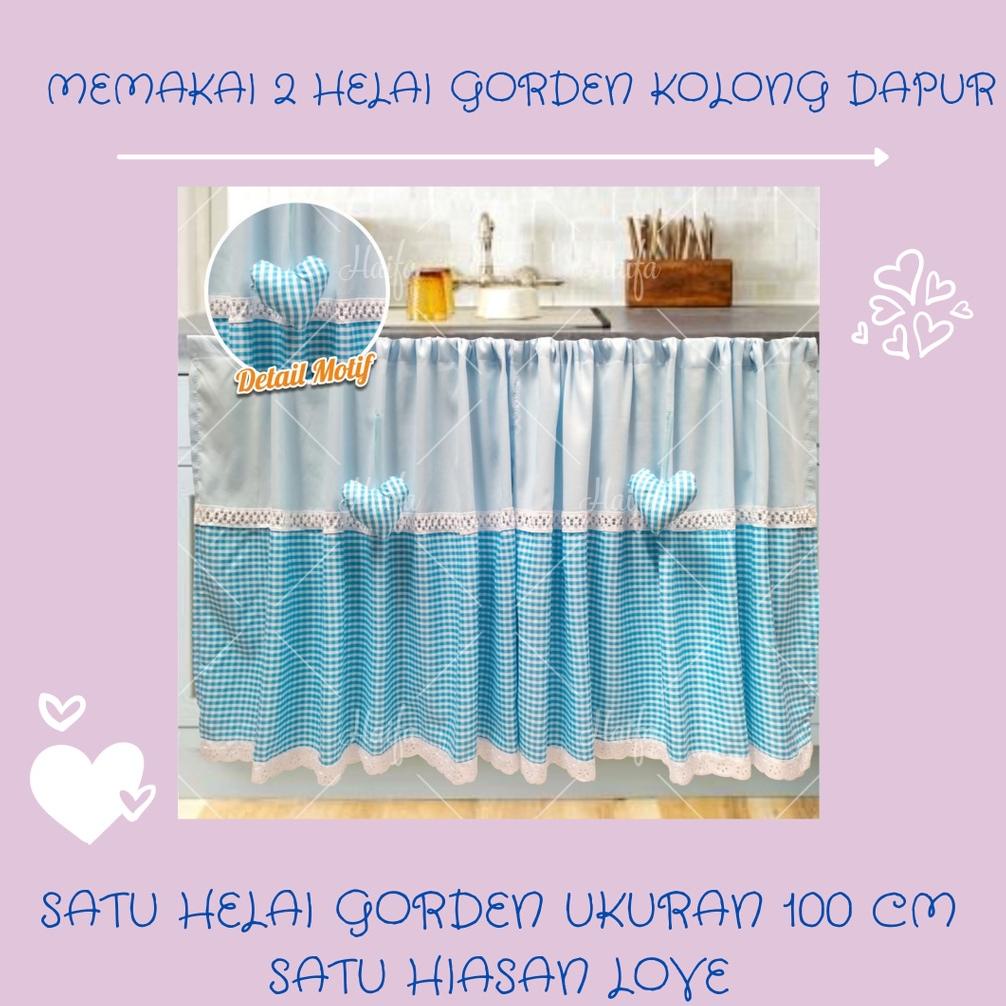 Baru - GORDEN KOLONG DAPUR KOTAK VARIASI HIASAN LOVE/TIRAI KOLONG DAPUR KOTAK RENDA 