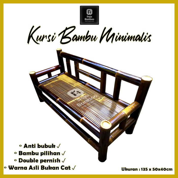 Terlaris Kursi Panjang Bambu Hitam( Knock Down )