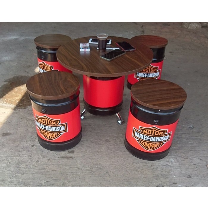 Terlaris Kursi Tong Cafe 1 Set/Kursi Unik/Kursi Meja Custom/Furniture Minimalis