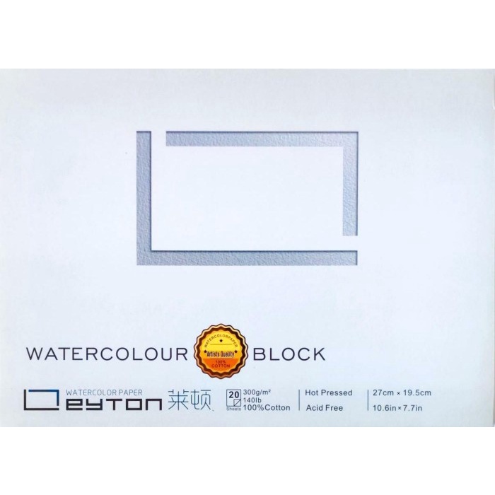 

Leyton Watercolor Block 100% Cotton CP/HP 27x19.5cm + Lancet