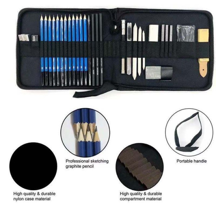 

33 PCS/SET GAMBAR SISWA / SKETSA PENSIL PENGHAPUS SET ORIGINAL TERBARU