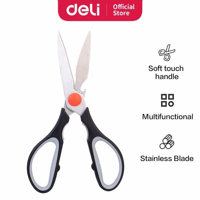 

BARANG TERBARU !!! DELI E77750 KITCHEN SCISSOR GUNTING DAPUR SERBAGUNA GIGI TENGAH - TERLARIS