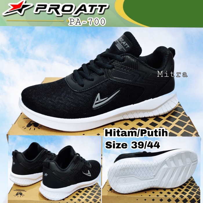 PROMO Sepatu Sekolah / Sport Pria PRO ATT PA-700 Ori Hitam Putih Size 37/44
