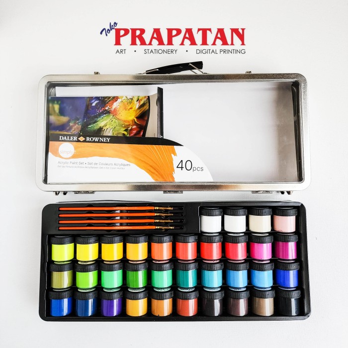 

✨Sale Daler-Rowney Simply Acrylic Paint Set 40Pcs Cat Akrilik Set Berkualitas