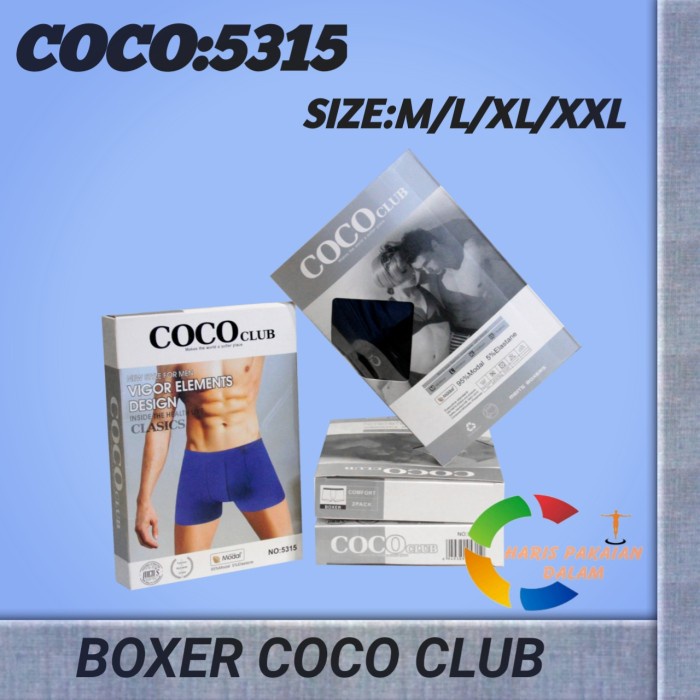 Celana Dalam Boxer Pria Cococlub Cc 5315 1Box Isi 4 Pcs