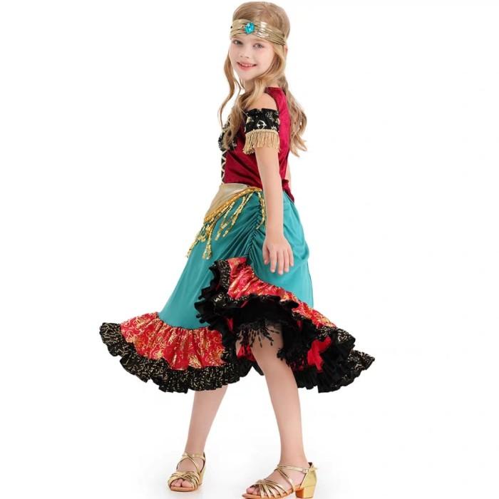 Gypsy Girl Halloween Costume Romany Girl kostym Hindi Fortune Teller Best Seller