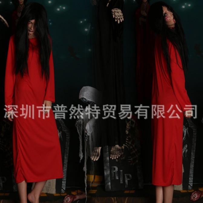 kostum dan wig sadako the ring cosplay costume kostum halloween hantu party setan kuntilanak Best Se