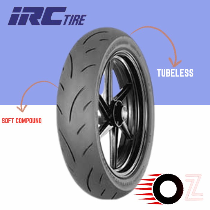 BAN MOTOR RING17//IRC MBR-110 120/70-17 TUBELESS (SOFT COMPOUND)