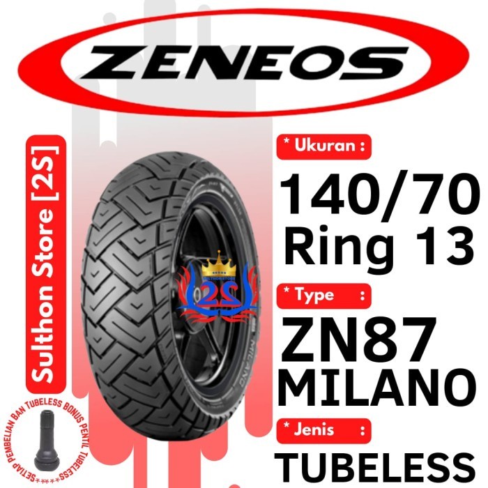 Ban Motor Ring 13 ( 140/70 ) ZN87 / ZENEOS MILANO / 140/70-13
