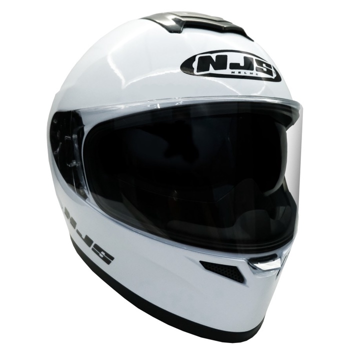 Njs Zx-1 Solid - Putih Gloss - Helm Full Face
