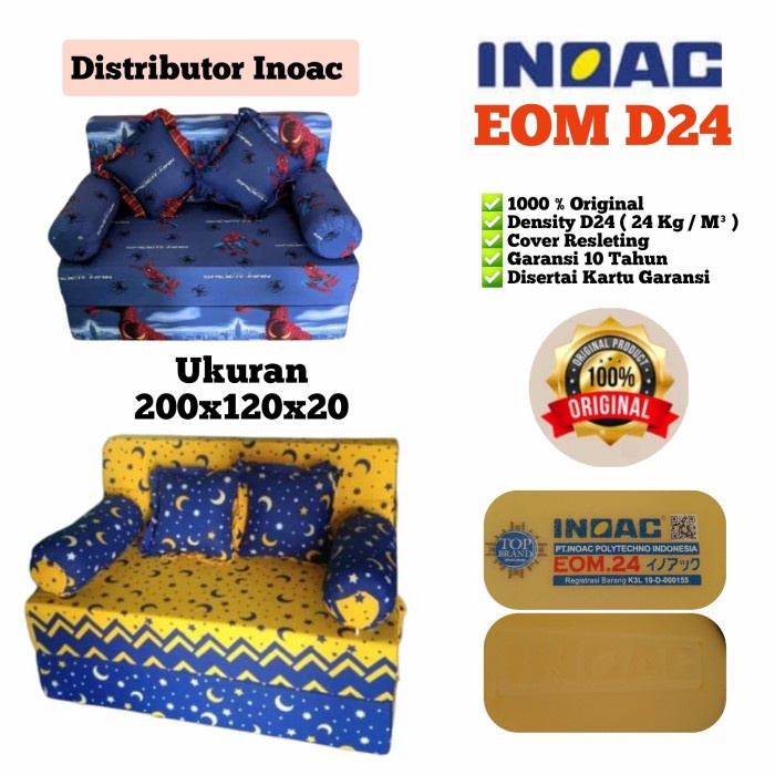 Terlaris Sofa Bed Inoac Original ( Uk 200 X 120 X 20 )