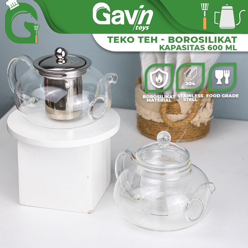 Teko Kaca With Infuser 600Ml Teko Teh Kaca Pitcher Teapot Kaca 600 Ml