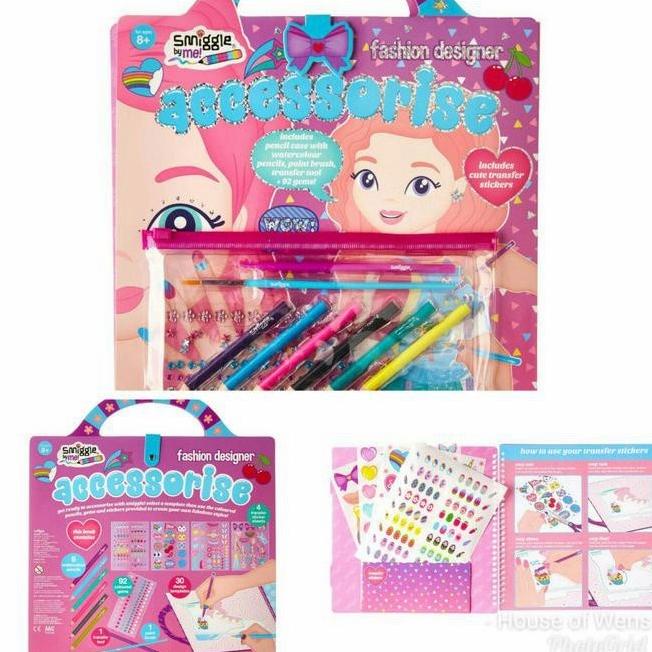 

New Sale Smiggle Fashion Designer Enchanted Stencil Book - Buku Smiggle Original