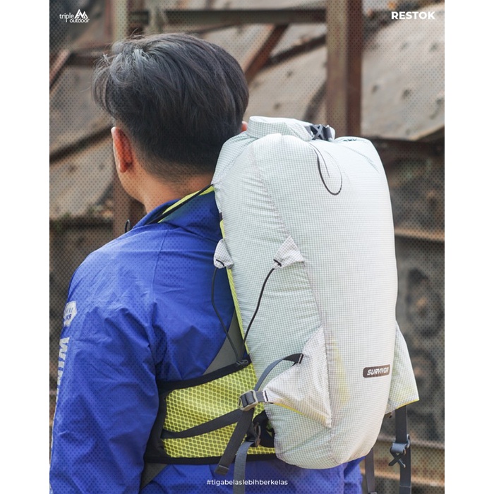 {Shop} Backpack survivor triple outdoor - Putih Diskon